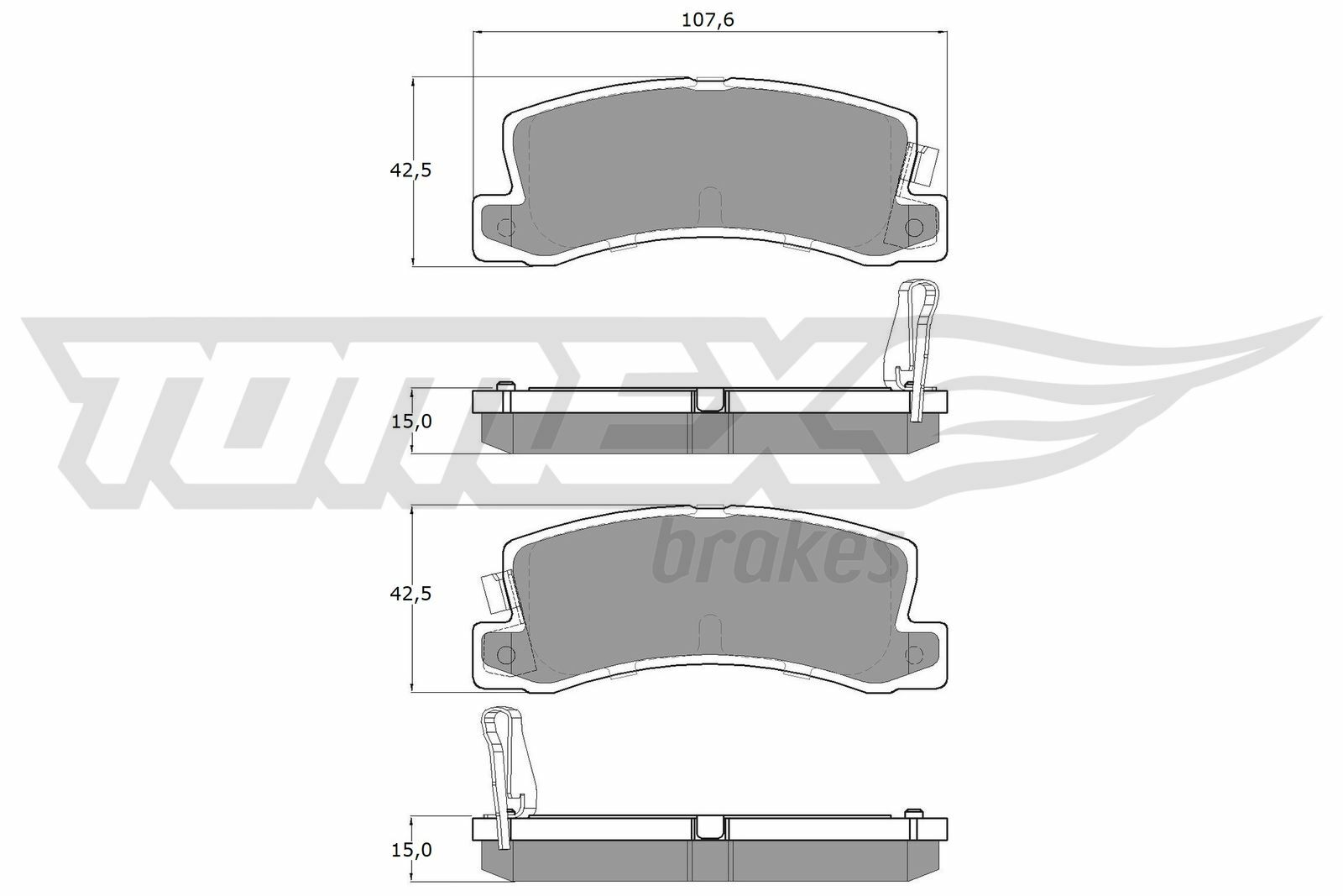 Sada brzdových platničiek kotúčovej brzdy TOMEX Brakes